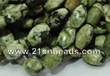 CRH66 15.5 inches 7*11mm faceted rice rhyolite beads wholesale