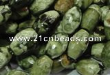 CRH67 15.5 inches 8*13mm faceted rice rhyolite beads wholesale