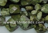 CRH73 15.5 inches 12*12mm faceted rhombic rhyolite beads wholesale