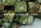 CRH74 15.5 inches 15*15mm faceted rhombic rhyolite beads wholesale