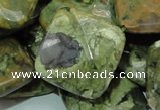 CRH76 15.5 inches 25*25mm faceted rhombic rhyolite beads wholesale