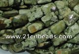 CRH78 15.5 inches 10*14mm faceted rectangle rhyolite beads wholesale