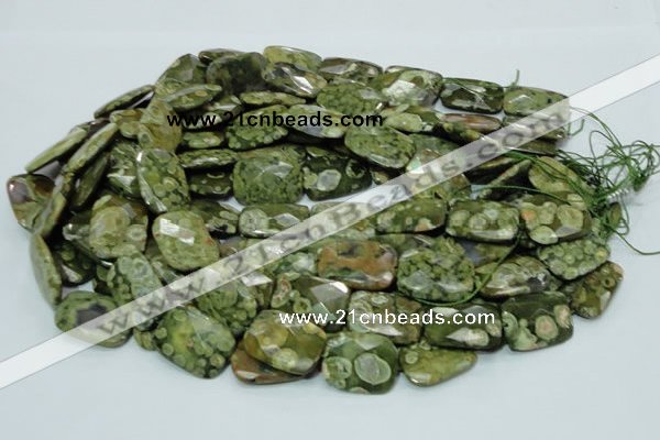 CRH80 15.5 inches 15*20mm faceted rectangle rhyolite beads wholesale