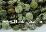 CRH83 15.5 inches 10mm faceted flat round rhyolite beads wholesale