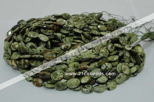 CRH90 15.5 inches 14*18mm faceted oval rhyolite beads wholesale