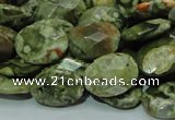 CRH91 15.5 inches 16*20mm faceted oval rhyolite beads wholesale