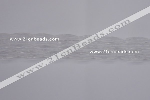 CRI01 15.5 inches 10*30mm faceted rice white crystal beads wholesale