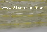 CRI03 15.5 inches 10*30mm faceted rice lemon quartz beads wholesale