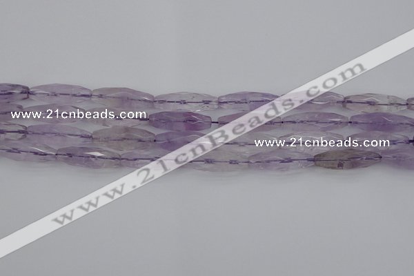 CRI04 15.5 inches 10*30mm faceted rice amethyst beads wholesale