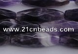 CRI05 15.5 inches 10*30mm faceted rice dogtooth amethyst beads