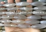 CRI136 15.5 inches 10*30mm faceted rice moonstone gemstone beads