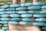 CRI146 15.5 inches 10*30mm faceted rice amazonite beads