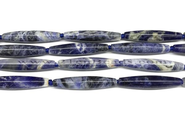 CRI166 15 inches 9*45mm rice sodalite gemstone beads