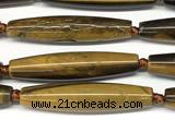 CRI171 15 inches 10*45mm rice yellow tiger eye beads