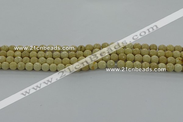 CRI210 15.5 inches 4mm faceted round riverstone beads wholesale