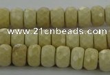 CRI221 15.5 inches 5*8mm faceted rondelle riverstone beads