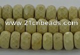 CRI222 15.5 inches 6*10mm faceted rondelle riverstone beads