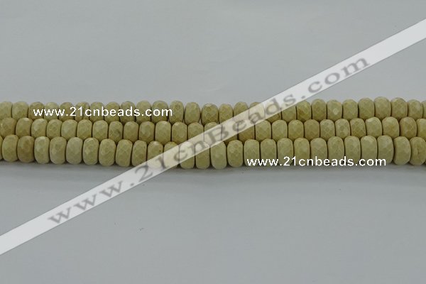 CRI222 15.5 inches 6*10mm faceted rondelle riverstone beads