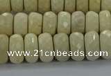 CRI223 15.5 inches 8*12mm faceted rondelle riverstone beads