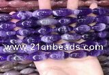 CRI302 15.5 inches 10*25mm rice dogtooth amethyst beads wholesale