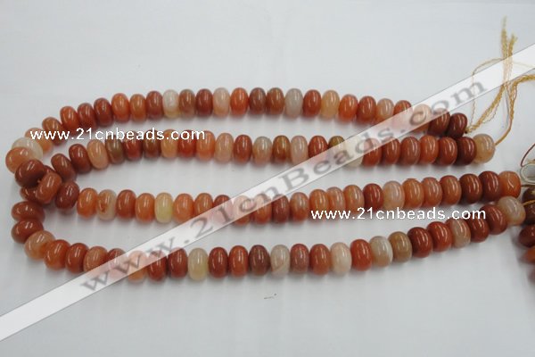 CRJ204 15 inches 7*12mm rondelle natural red jade beads