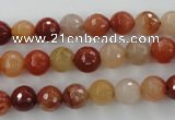 CRJ252 15.5 inches 8mm faceted round red jade gemstone beads