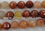 CRJ253 15.5 inches 10mm faceted round red jade gemstone beads