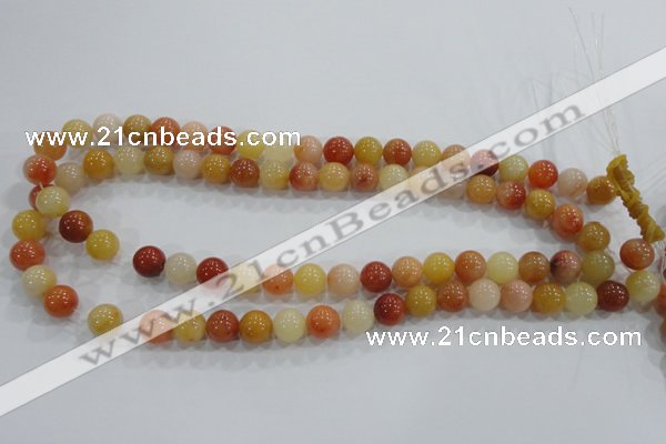 CRJ415 15.5 inches 12mm round red & yellow jade beads wholesale