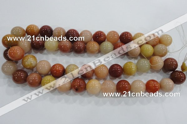 CRJ417 15.5 inches 16mm round red & yellow jade beads wholesale