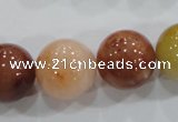 CRJ418 15.5 inches 18mm round red & yellow jade beads wholesale