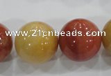 CRJ419 15.5 inches 20mm round red & yellow jade beads wholesale