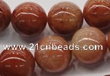 CRJ505 15.5 inches 14mm round red jade gemstone beads
