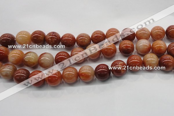 CRJ505 15.5 inches 14mm round red jade gemstone beads