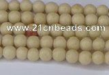 CRJ600 15.5 inches 4mm round white fossil jasper beads wholesale