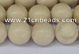 CRJ604 15.5 inches 12mm round white fossil jasper beads wholesale