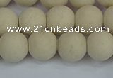 CRJ612 15.5 inches 8mm round matte white fossil jasper beads