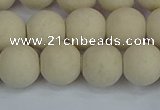 CRJ612 15.5 inches 8mm round matte white fossil jasper beads