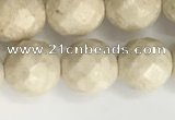 CRJ628 15.5 inches 8mm round white fossil jasper beads wholesale