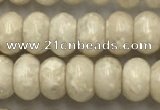 CRJ632 15.5 inches 4*6mm rondelle white fossil jasper beads wholeasle