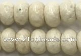 CRJ633 15.5 inches 5*8mm rondelle white fossil jasper beads wholeasle