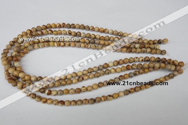 CRO09 15.5 inches 6mm round picture jasper beads wholesale