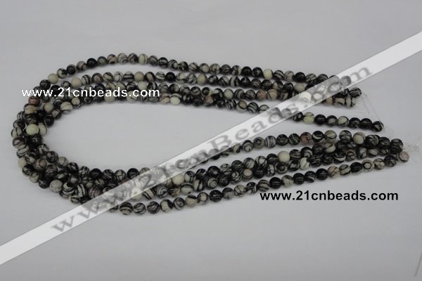 CRO10 15.5 inches 6mm round black water jasper beads wholesale