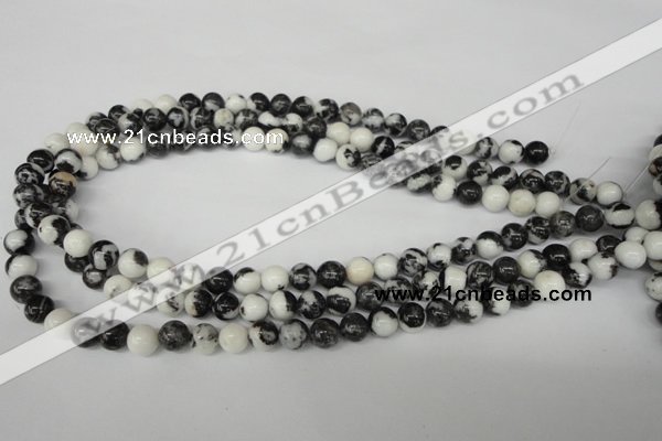 CRO100 15.5 inches 8mm round black & white jasper beads wholesale