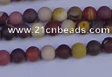 CRO1000 15.5 inches 4mm round matte mookaite gemstone beads