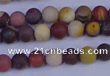 CRO1001 15.5 inches 6mm round matte mookaite gemstone beads