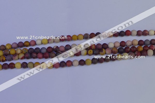 CRO1001 15.5 inches 6mm round matte mookaite gemstone beads