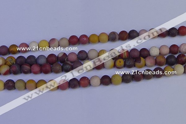 CRO1003 15.5 inches 10mm round matte mookaite gemstone beads