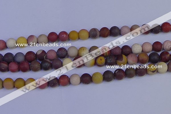 CRO1005 15.5 inches 14mm round matte mookaite gemstone beads