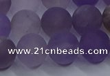 CRO1014 15.5 inches 12mm round matte amethyst gemstone beads