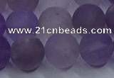 CRO1015 15.5 inches 14mm round matte amethyst gemstone beads